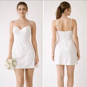 Princess Polly White Bustier Mini Dress Bridal Shower Bachelorette XS